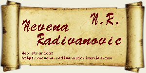 Nevena Radivanović vizit kartica